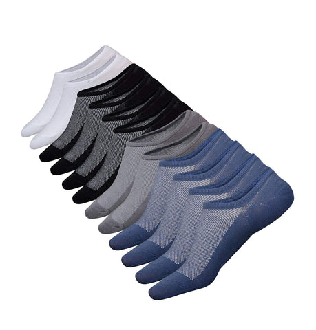 Dericeedic No Show Socks Men 6 Pairs Mens Cotton Low Cut Socks Non-Slip Grips Casual Low Cut Boat Sock Size 6-11