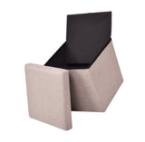 Folding Storage Square Footrest Ottoman