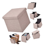 Folding Storage Square Footrest Ottoman