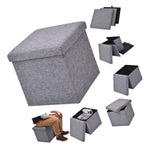 Folding Storage Square Footrest Ottoman