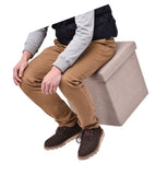 Folding Storage Square Footrest Ottoman