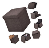 Folding Storage Square Footrest Ottoman