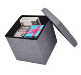 Folding Storage Square Footrest Ottoman