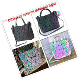 HotOne Geometric Luminous Purses And Handbags Shard Lattice Eco-friendly Leather Holographic Purse(Luminous)