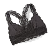 Mae Women's Racerback Lace Bralette (for A-C Cups), Black, Medium