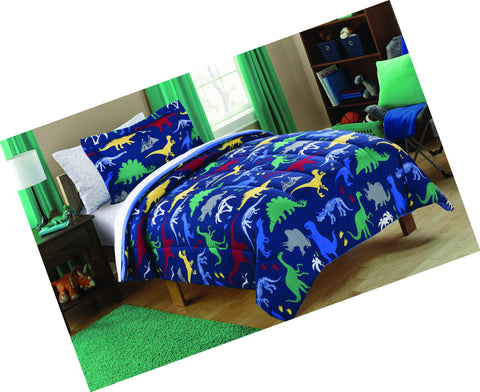 Mainstays Kids Dino Roam Bed In A Bag Coordinating Bedding Set