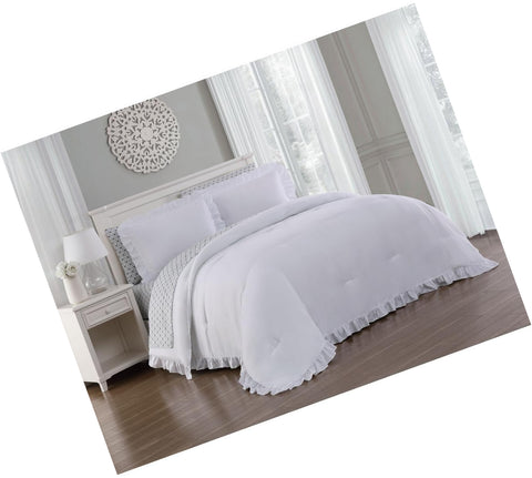 Melody 7-Piece White Queen Bed In A Bag