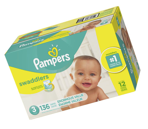 Pampers Swaddlers Diapers Size 3, 136 Count