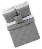 Truly Soft Arrow Pleated Grey Queen Bed In A Bag